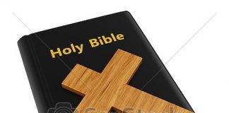 3d holy bible with wooden cross clip art csp9680902