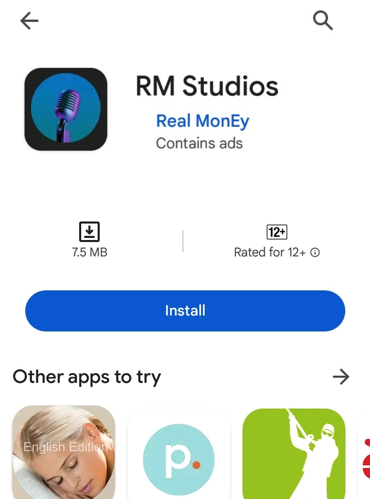 Install 'RM Studios' App | Real MonEy Studio